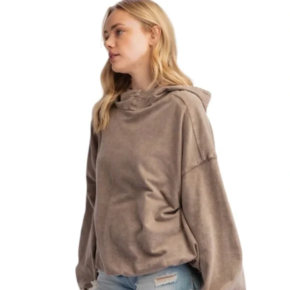 0960: EASEL NWT HOODIE MOCHA (R2) - Picture 2 of 2